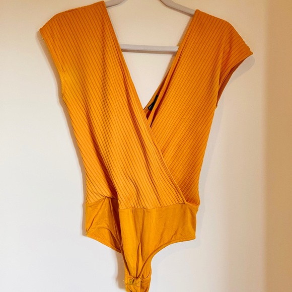 zara orange bodysuit